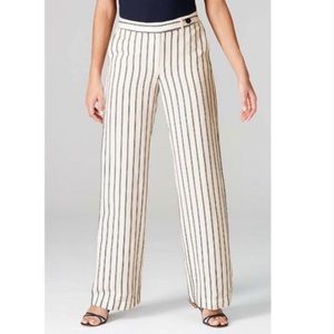 NWT J.JILL Stripe Linen Blend Wide‎ Leg Pant
